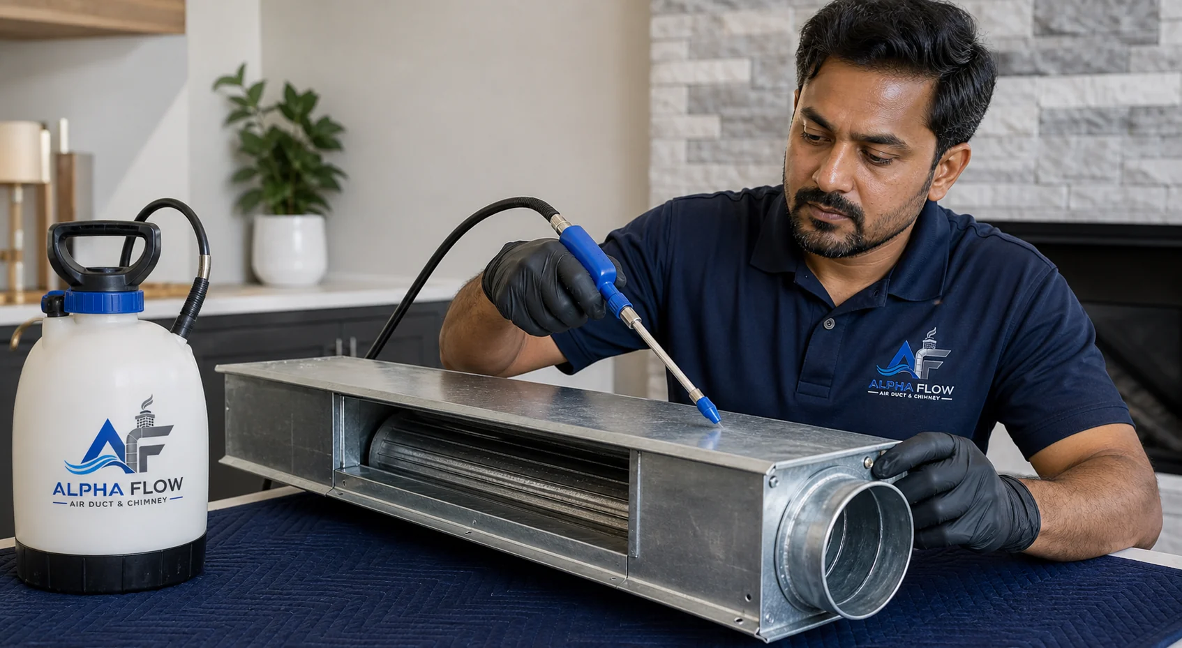 Air Vent Sanitizing professional work guide from Alpha Flow