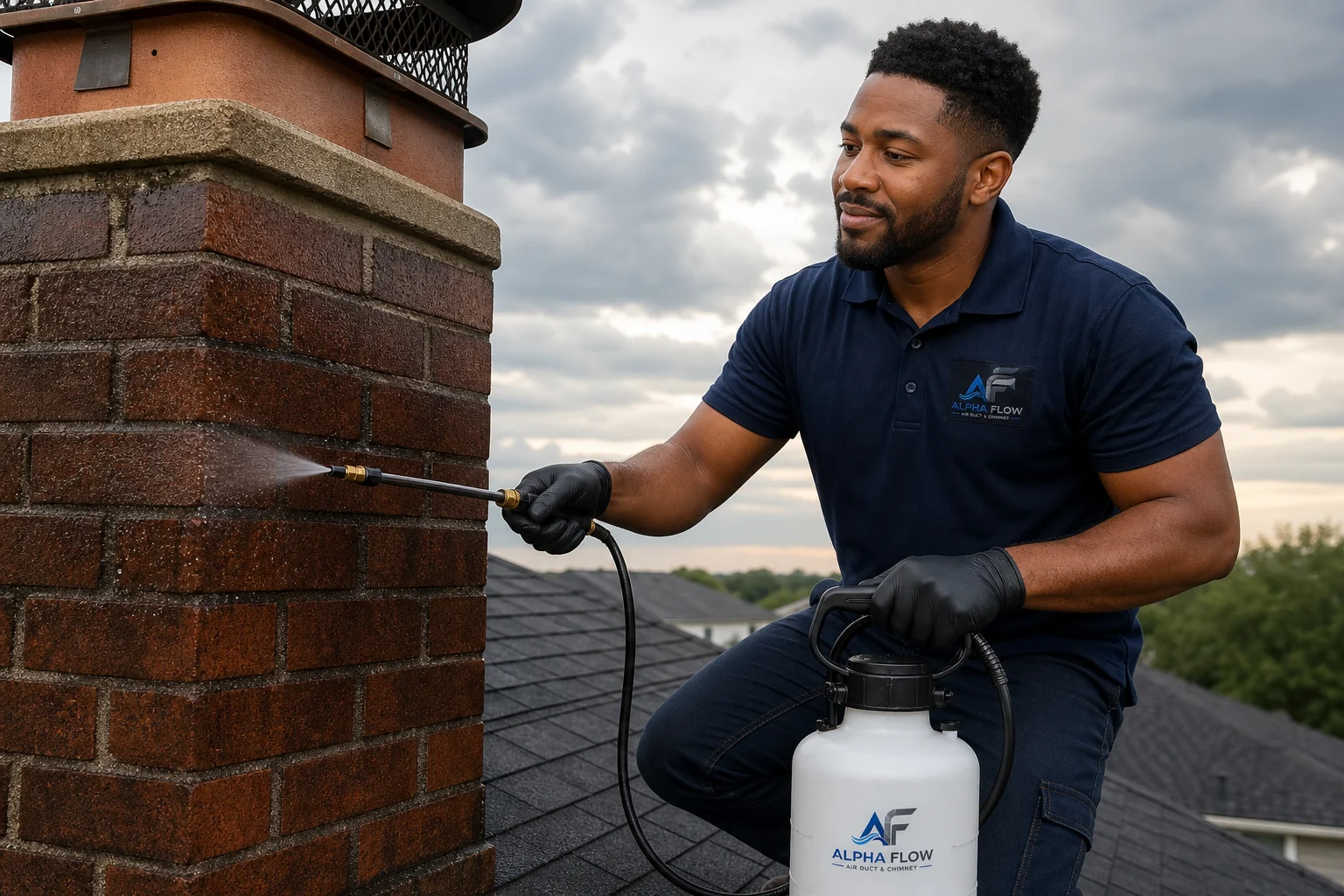 Chimney Waterproofing professional work guide from Alpha Flow