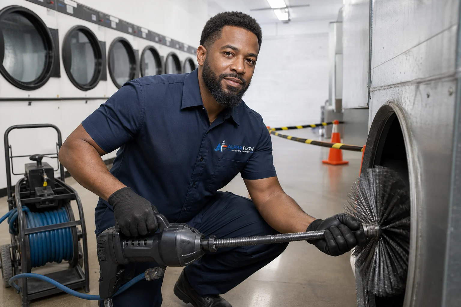 Commercial Dryer Vent Cleaning professional work guide from Alpha Flow