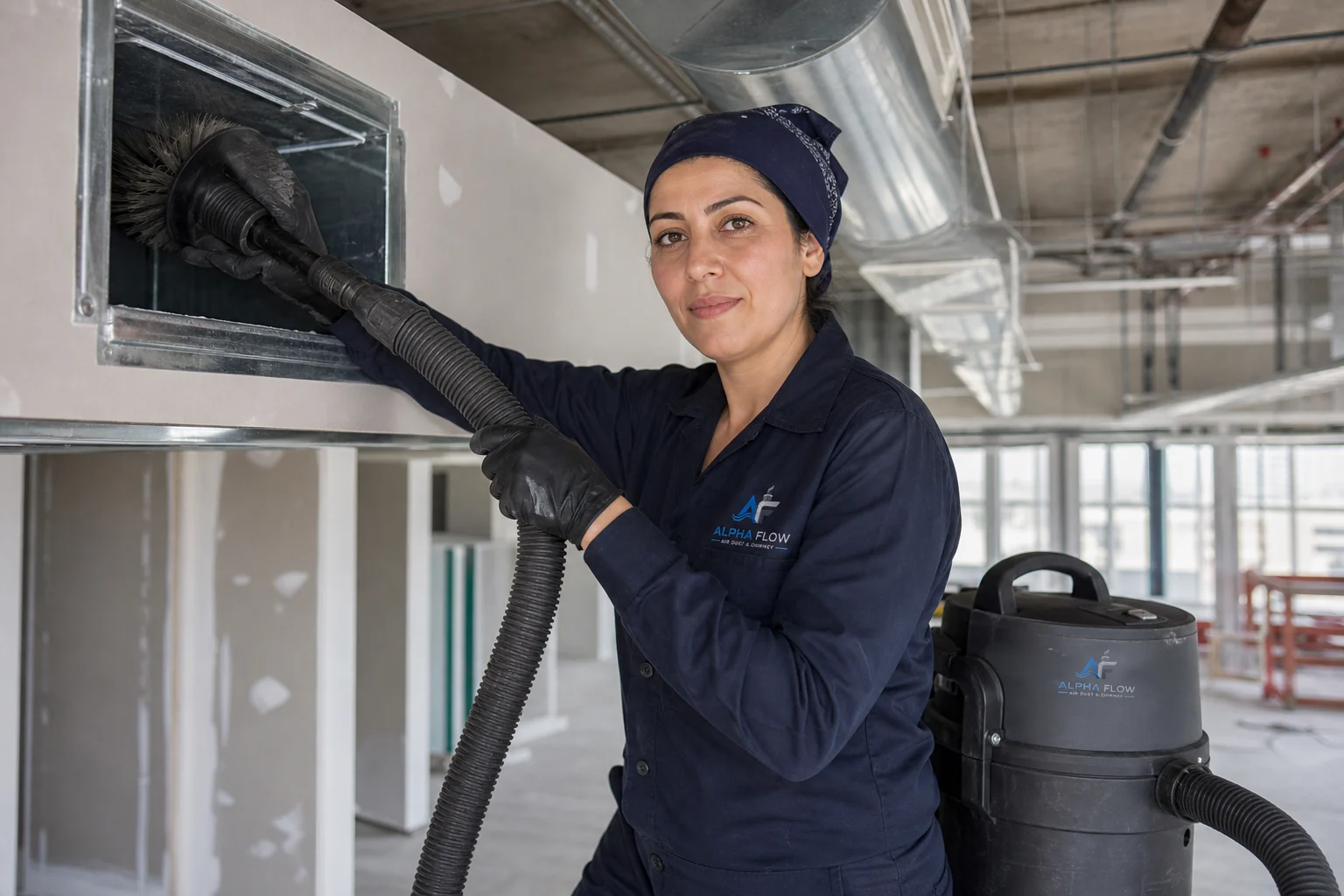 New Construction Duct Cleaning professional work guide from Alpha Flow